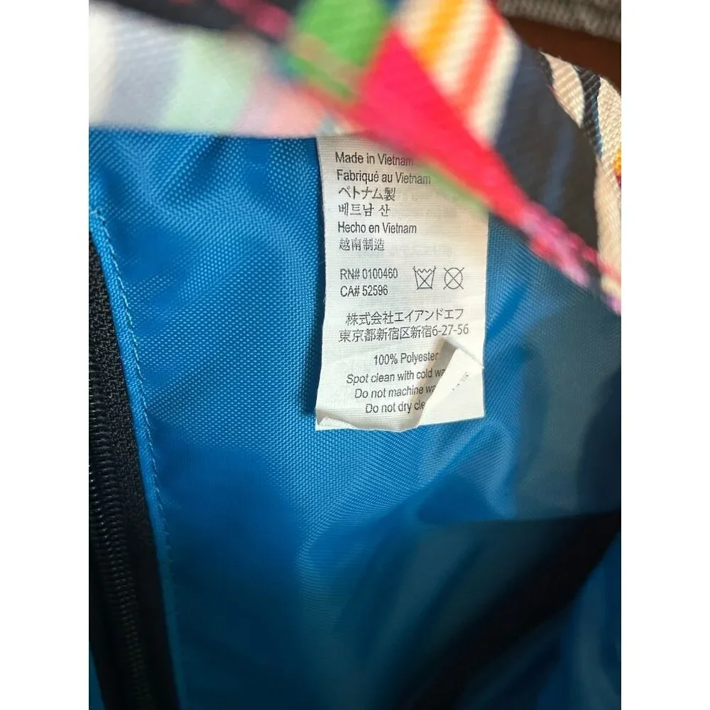 KAVU RAINBOW‎ Sling Bag Vibrant! Striped Candy Large Pockets Zip Clean Purse